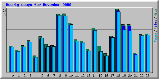 Hourly usage for November 2009