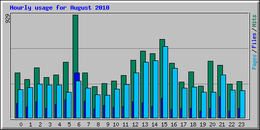 Hourly usage for August 2010