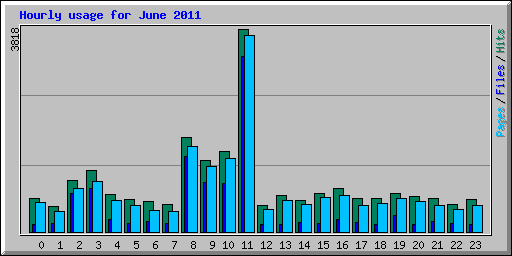 Hourly usage for June 2011