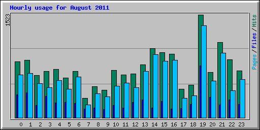 Hourly usage for August 2011