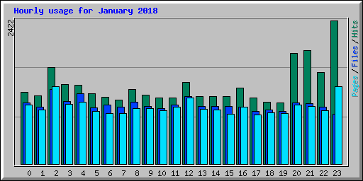Hourly usage for January 2018
